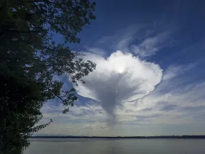 Central European Lakeside Scene Prints: Dramatic cloud structure, cloud