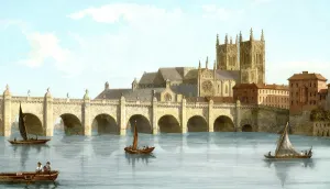 Historic Bridges UK Prints: Westminster Bridge, bridge over the River Thames
