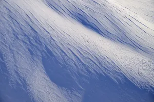 Snow Covered Alpine Landscape Prints: Snow surface with shadow pattern