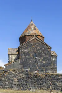 Lake Sevan Armenia Prints: Sevanavank is a monastic complex located on a peninsula at the northwestern shore of Lake Sevan