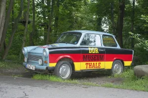 Deserted Roads In Germany Prints: Old Trabant, Trabant at the roadside
