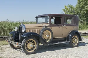 Deserted Country Road Prints: Oldtimer Ford A, built in 1930