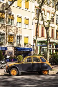 Citroen 2CV at Croix Rousse, Lyon Print