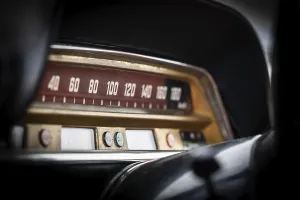 Vintage Swedish Cars Prints: Dashboard with speed indicator