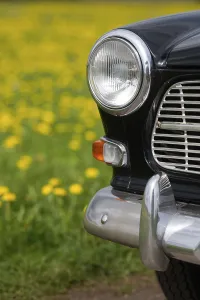 Volvo Amazon Prints: Front round front light and front section with chrome bumper