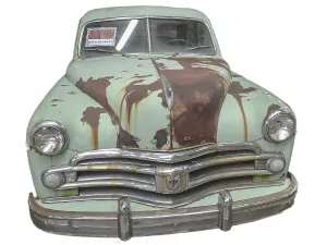 Deserted Classic Car Prints: Rusty oldtimer with white backround