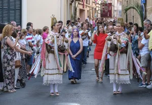 Prints of Dance of the Eagles and Sant Joan Pelos, Corpus Christi procession, Pollensa, Majorca, Balearic Islands, Spain Dance Prints: Corpus Christi Procession in Pollensa, Majorca, Spain Print