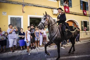 Prints of Dancing horses, Caragol de Santa Clara, Sant Joan festival. Ciutadella. Menorca, Balearic Islands, Spain Dance Prints: Dancing Horses Print, Ciutadella, Menorca, Spain