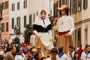 Prints of Giants and big heads, Festes de Gracia, Mahon, Menorca, Balearic Islands, Spain Giants and big heads, Festes de Grcia, Mahn, Menorca, Balearic Islands, Spain Dance Prints: Giants and Big Heads Print, Festes de Gracia, Mahon, Menorca
