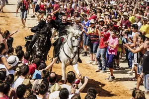Prints of Pla games, galloping horsemen, Sant Joan festival. Ciutadella. Menorca, Balearic Islands, Spain Dance Prints: Menorca, Balearic Islands: Sant Joan Festival Print