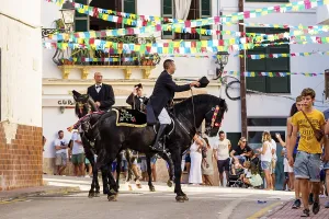 Prints of Traditional dance with horses, Jaleo, originating in the 14th century, Sant Bartomeu festivities, Ferreries, Menorca, Balearic Islands, Spain Dance Prints: Traditional Jaleo Dance Print, Menorca, Spain
