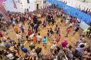 Prints of Traditional dance with horses, Jaleo, originating in the 14th century, Sant Bartomeu festivities, Ferreries, Menorca, Balearic Islands, Spain Dance Prints: Traditional Jaleo Dance Print, Ferreries, Menorca, Spain