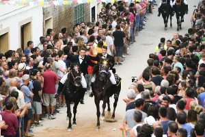 Prints of Traditional dance with horses, Jaleo, originating in the 14th century, Sant Bartomeu festivities, Ferreries, Menorca, Balearic Islands, Spain Dance Prints: Traditional Dance with Horses, Jaleo Print, Menorca, Spain