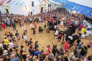 Prints of Traditional dance with horses, Jaleo, originating in the 14th century, Sant Bartomeu festivities, Ferreries, Menorca, Balearic Islands, Spain Dance Prints: Traditional Dance with Horses Print, Ferreries, Menorca, Spain