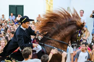 Prints of Traditional dance with horses, Jaleo, originating in the 14th century, Sant Bartomeu festivities, Ferreries, Menorca, Balearic Islands, Spain Dance Prints: Traditional Dance with Horses Print, Ferreries, Menorca