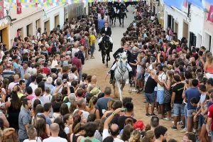 Prints of Traditional dance with horses, Jaleo, originating in the 14th century, Sant Bartomeu festivities, Ferreries, Menorca, Balearic Islands, Spain Dance Prints: Traditional Jaleo Dance with Horses Print, Menorca, Spain
