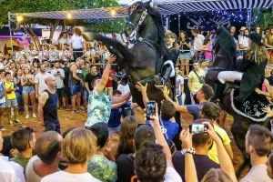 Prints of Traditional horse dance Jaleo, originating in the 14th century, Sant Lluis festivities, Sant Lluis village, Menorca, Balearic Islands, Spain Traditional horse dance Jaleo Dance Prints: Traditional Horse Dance Jaleo Print, Menorca, Spain