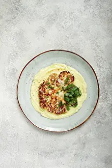 Cauliflower Nutrition Facts Prints: Cauliflower steak, with mashed potatoes