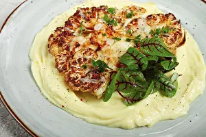 Balanced Diet Inspiration Prints: Cauliflower steak, with mashed potatoes