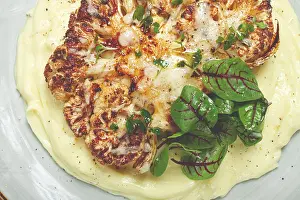 Cauliflower Nutrition Facts Prints: Cauliflower steak, with mashed potatoes