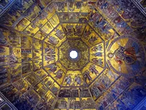 Uninhabited Religious Building Prints: Ceiling in cathedral