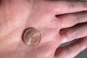 Macro Photography Of Coins Prints: One cent, coin