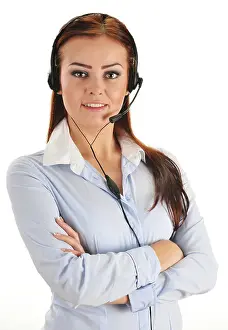 Call Center Operator Prints: Call center operator isolated on white