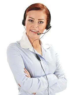 Call Center Operator Prints: Call center operator isolated on white