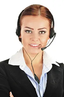 Call Center Operator Prints: Call center operator isolated on white