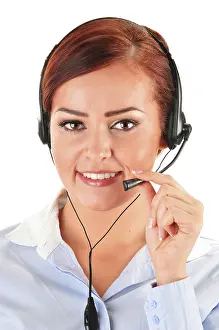 Call Center Operator Prints: Call center operator isolated on white