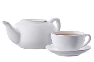 Isolated Object Prints: Ceramic tea set isolated on white background
