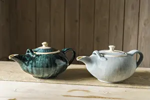 Handmade Pottery Prints: Ceramic workshop, finished pot on the right