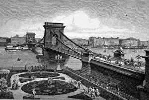 Chain Bridge Budapest Prints: The Chain Bridge over the Danube