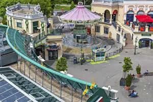 Prater Theme Park Austria Prints: The Chain Carousel, top view, Prater