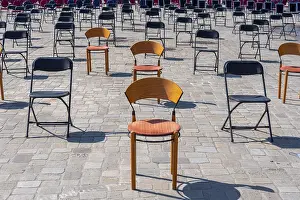 Central Europe Deserted Areas Prints: Empty chairs with space outside, Germany