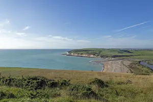 White Chalk Rock Formations Prints: Chalk cliffs at Cuckmere Haven