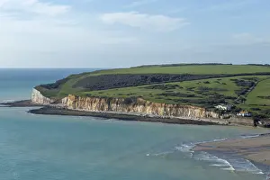 British Coastal Scenery Prints: Chalk cliffs at Cuckmere Haven