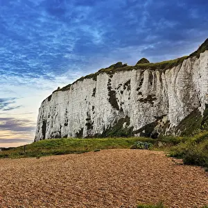 Kent Countryside Landscapes Prints: Chalk cliffs on shingle beach, Kingsdown Beach