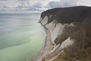 White Rock Formations Europe Prints: Chalk cliffs on the steep coast