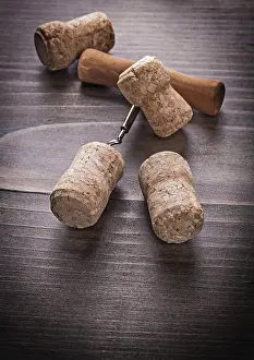 Champagne Corks Prints: Champagne corks and corkscrews