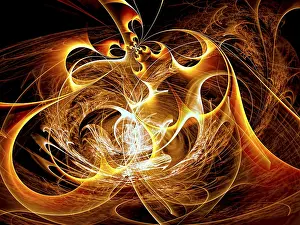 Computer Generated Poster Design Prints: Chaos curls - abstract computer-generated image