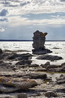 Swedish Rocky Coast Prints: Characteristic limestone column