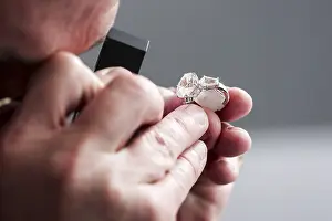 Gemstone Inspection Prints: Checking a ring with a gemstone for authenticity
