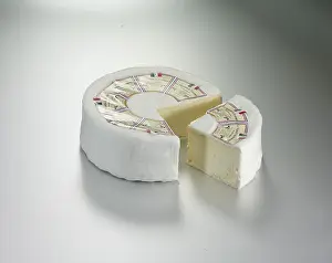 Dairy Product Images Prints: Cheese on a light background, studio shot