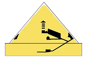 Ancient Egyptian Pyramids Prints: Cheops pyramid, schematic representation