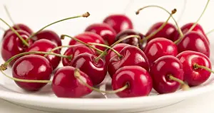 Fresh Cherries Prints: Cherries on a plate