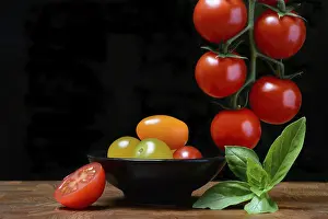 Fruit Nutrition Prints: Cherry tomatoes on the stem and in skin