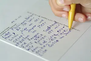 Leisure Time Activities Prints: Child writes a postcard