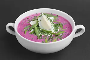 Cold Beet Soup Prints: Chiller beetroot soup with egg