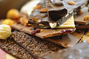 Central Europe Food Still Life Prints: Chocolate bars, stacked, Germany